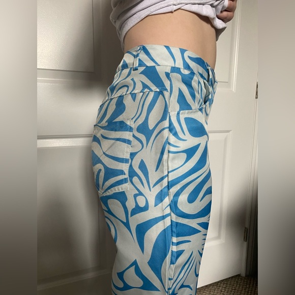 Funky blue and white jean like pants - Picture 2 of 3